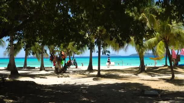 Praia bonita em uma ilha tropical Malcapuya. Filipinas . — Vídeo de Stock