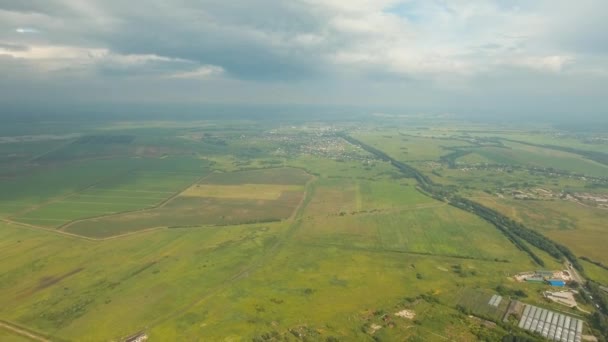 Vista aerea di terreni agricoli . — Video Stock