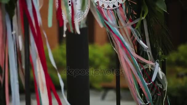 Ceremonie huwelijksboog. — Stockvideo