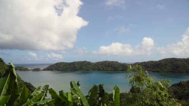 Lagoa tropical, mar, praia. Ilha tropical. Catanduanes, Filipinas . — Vídeo de Stock