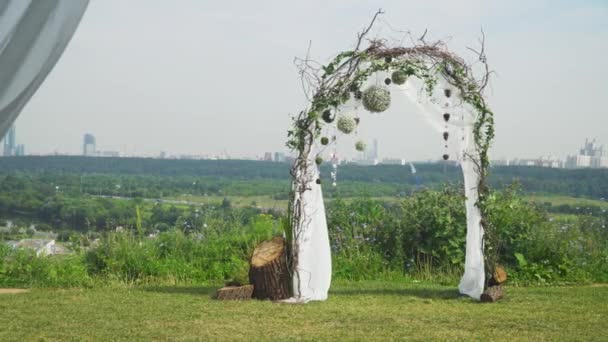 Весільна церемонія арка . — стокове відео