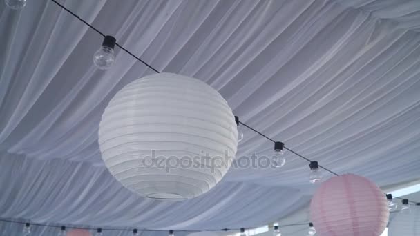 Wedding decor in the banquet hall. — Stock Video