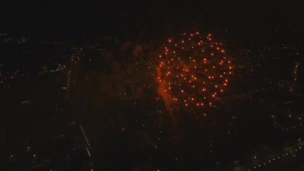 Fuochi d'artificio nel cielo notturno — Video Stock