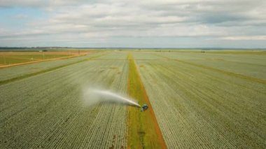 Tarım arazisindeki sulama sistemi.