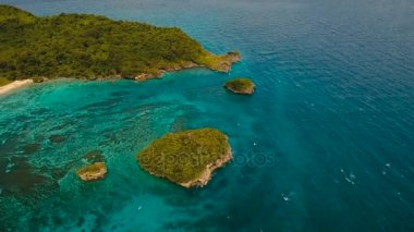 Hava güzel tropik ada görüntüleyin. Boracay Adası Filipinler.