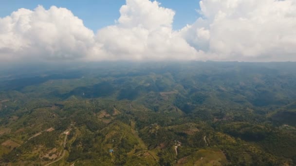 Hegyek trópusi erdőkkel. Fülöp-szigetek Cebu sziget. — Stock videók