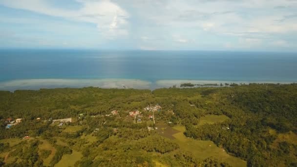 Kuststad nära havet. Filippinerna, Bohol. — Stockvideo