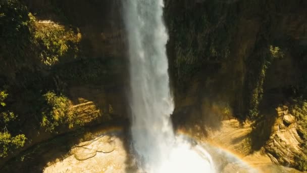 Beautiful tropical waterfall. Philippines Bohol island. — Stock Video