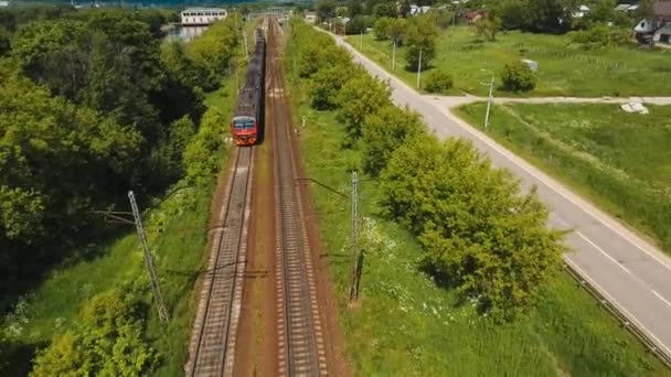 Train on the railway. — Stock Video