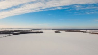 Kış manzara orman ile alan. Kış manzarası.