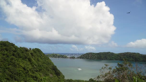 Laguna tropical, mar, playa. Isla tropical. Catanduanes, Filipinas . — Vídeos de Stock