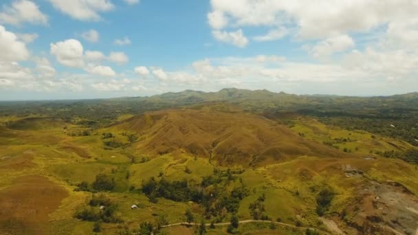 Paisagem montanhosa na ilha de Bohol, Filipinas . — Vídeo de Stock