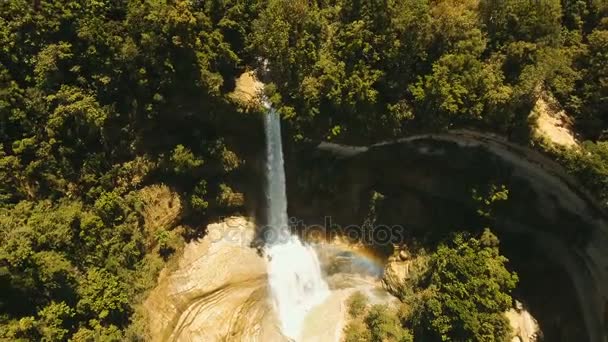 Gyönyörű trópusi vízesés. Sziget Fülöp-szigetek-Bohol. — Stock videók