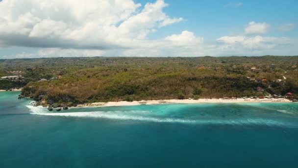 Vista aérea bela praia, Bali . — Vídeo de Stock