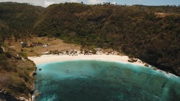 Vista aérea bela praia. Nusa Penida — Vídeo de Stock