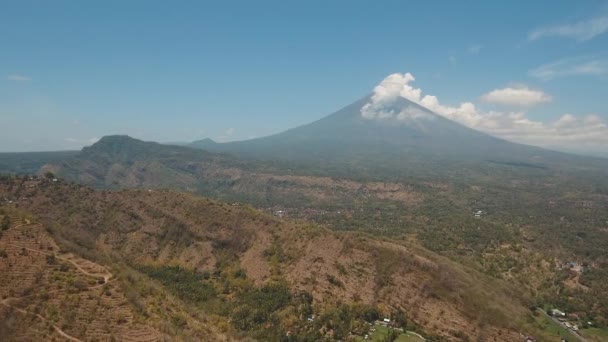 Uitzicht op bergbos landschap. Bali — Stockvideo