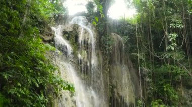 Güzel tropik şelale. Filipinler Cebu Adası.