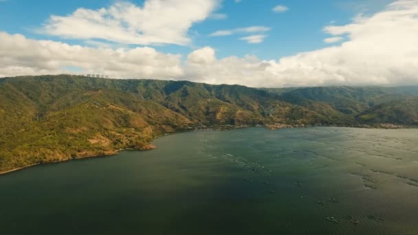 Balık Gölü Taal yetiştiriciliği. Luzon, Filipinler. — Stok video