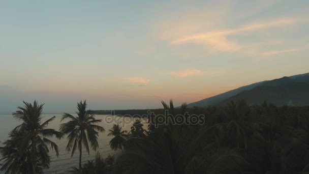 Sonnenuntergang an der Meeresküste. Bali, Indonesien. — Stockvideo