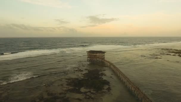 Nuvem Nove ponto de surf vista aérea. Siargao, Filipinas. Nuvem 9 . — Vídeo de Stock