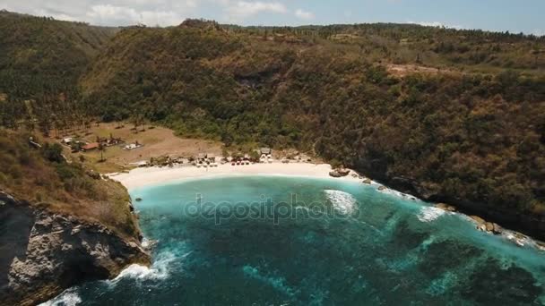 Letecký pohled krásné pláže. Nusa Penida — Stock video