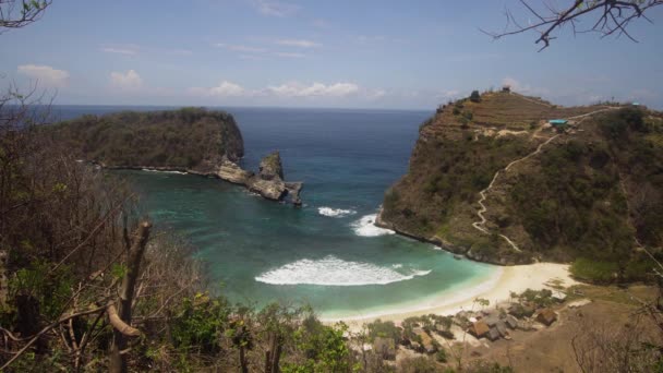 Тропічний прекрасний пляж. Nusa Penida — стокове відео