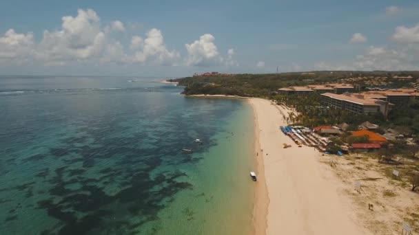 Вид с воздуха красивый пляж, Бали . — стоковое видео