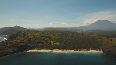 Hava manzaralı güzel bir sahil. Bali, Endonezya.
