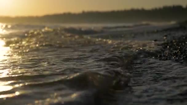 Wellen rollen in den Strand. — Stockvideo