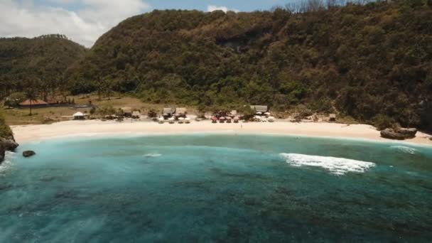 Aerial view beautiful beach. Nusa Penida — Stock Video