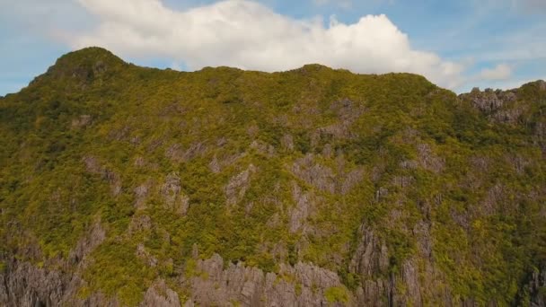 Belle lagune tropicale, vue aérienne. Île tropicale . — Video