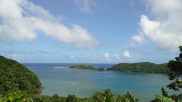 Tropical lagoon,sea, beach. Tropical island. Catanduanes, Philippines. — Stock Video