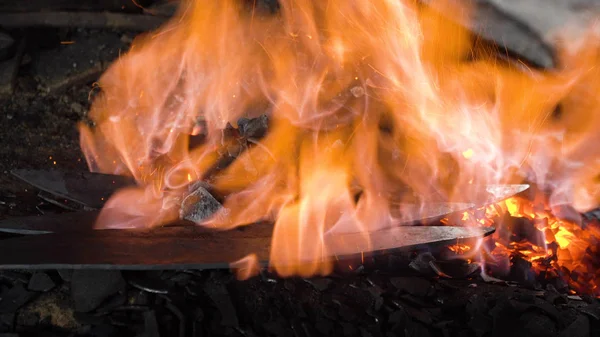 Blacksmith furnace with burning coals. — Stock Photo, Image
