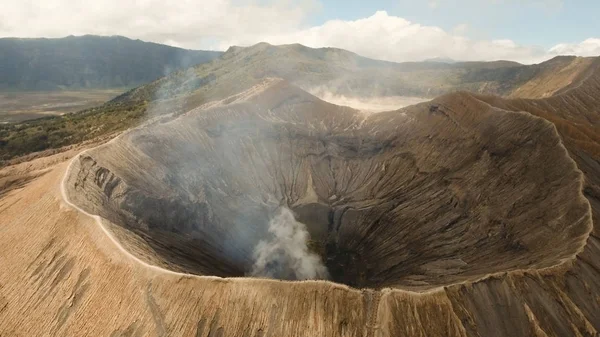 Active volcano with a crater. Gunung Bromo, Jawa, Indonesia.