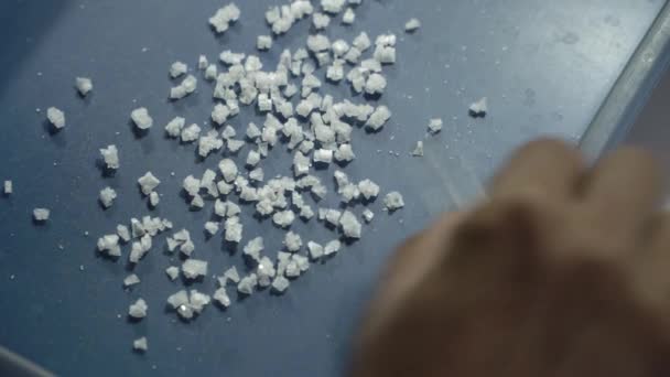 Termelési kristályos tengeri só — Stock videók