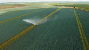 Tarım arazisindeki sulama sistemi.