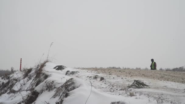 Skoter raser under vintersäsongen. Mästerskapet på snöskotrar 27 januari 2018 — Stockvideo