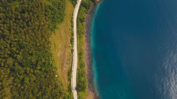 Aerial view beautiful coastline on the tropical island. Camiguin island Philippines.