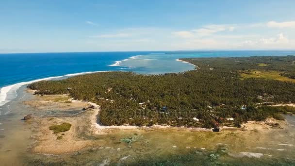 Wolk negen surf luchtfoto van de punt. Siargao, Filipijnen. Cloud 9. — Stockvideo