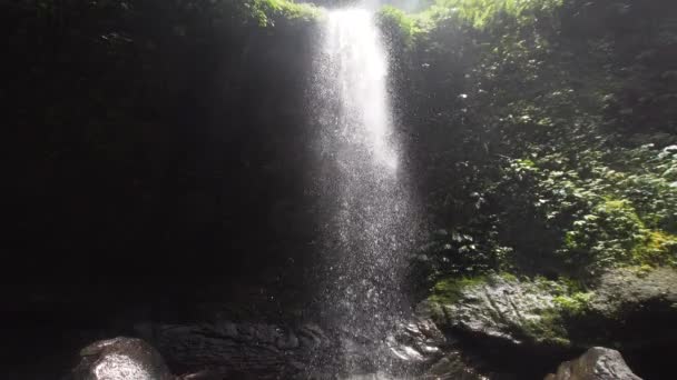 Prachtige tropische waterval. Bali, Indonesië. — Stockvideo