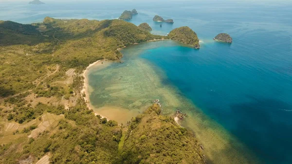 Vista aerea bellissimo paesaggio marino. Busuanga, Palawan, Filippine . — Foto Stock