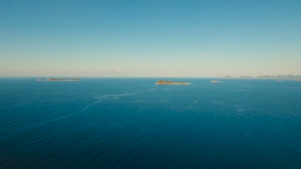 Vue aérienne magnifique Seascape. Busuanga, Palawan, Philippines . — Video