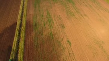 Hava görünümü: Sulama sistemi bir tarım alanını suluyor.
