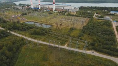 Elektrik santrali, elektrik santrali. Hava görünümü