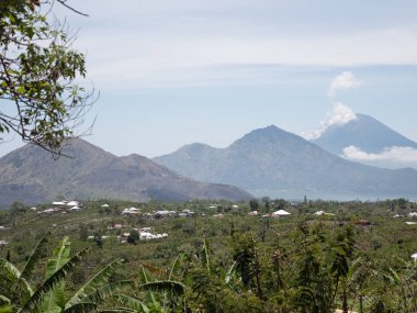 Göl ve volkan Batur, Agung. Bali, Endonezya.