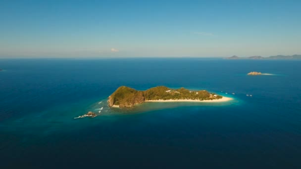 Vista aérea bela paisagem marinha. Busuanga, Palawan, Filipinas . — Vídeo de Stock