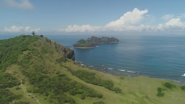 Leuchtturm am Kap engano. Philippinen, Insel Palau. — Stockvideo