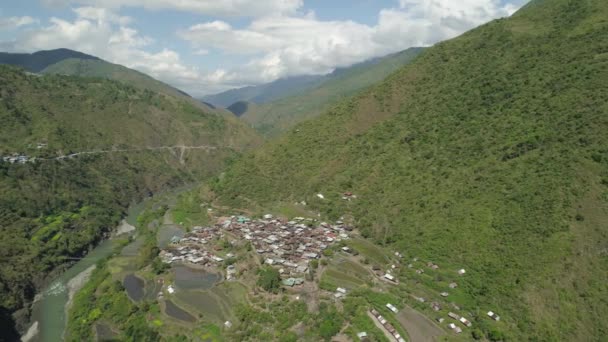 Terraços de arroz nas montanhas. — Vídeo de Stock