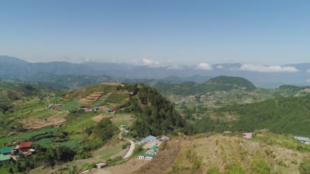Campos agrícolas en una provincia de montaña Filipinas, Luzón — Vídeos de Stock