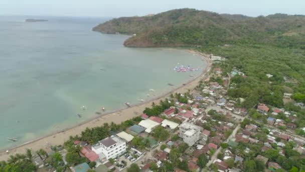 Paesaggio marino con spiaggia. Filippine, Luzon — Video Stock